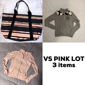 Victoria’s Secret PINK lot, quarter zips and NWT VS bag